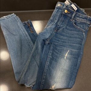 Zara Blue Distressed Skinny Jeans